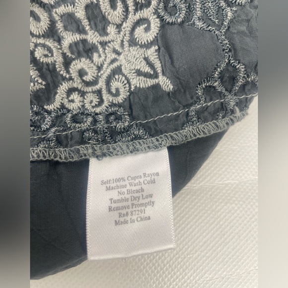 Johnny Was Bohemian Cupra Rayon Gray embroidered Long Sleeve dress Size S - Picture 5 of 12